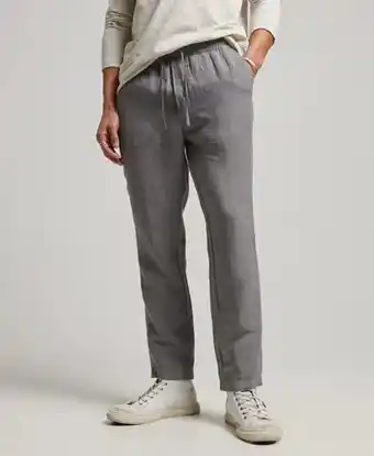 Superdry Superdry men's overdyed linen joggers grey / pewter grey offer