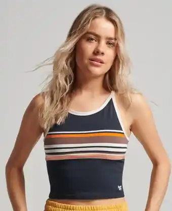 Superdry Superdry women's vintage stripe surf tank top orange / denver orange stripe offer