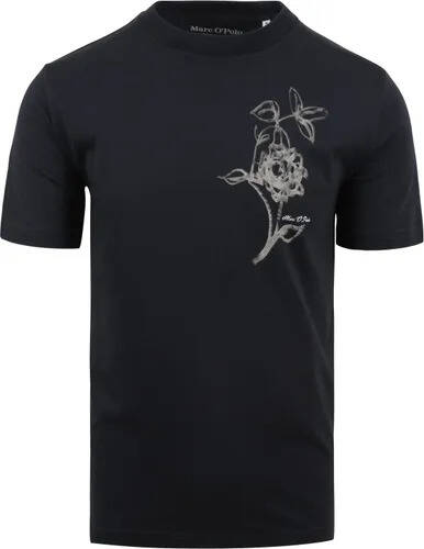 Suitable Marc o'polo t-shirt flower navy blue dark blue offer