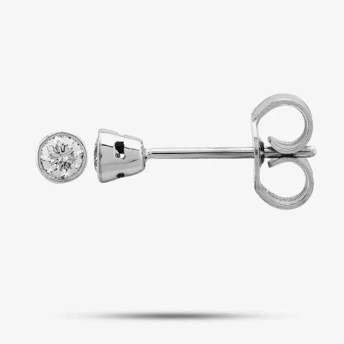 The Jewel Hut Gold impression 9ct white gold 0.15ct rubover diamond stud earrings 5036e/9w/dq1015 offer
