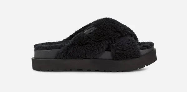 UGG Ugg fuzz sugar cross slide for women in black offer