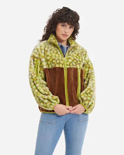 UGG Ugg marlene faux fur jacket for women in edamame spotty offer