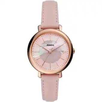 Fossil jacqueline solar-powered pink eco leather watch