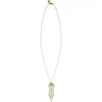 Sara miller ladies azura teal enamel leaf necklace