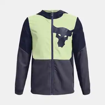 Under Armour Under armour boys' project rock legacy jacket midnight navy / tempered steel / phosphor green ylg (59 - 63 in) offer