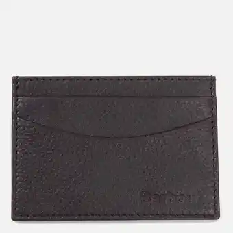 Barbour heritage men's amble leather card holder - dark brown