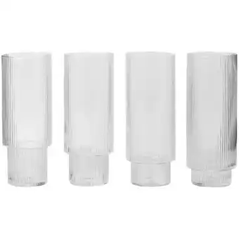 Ferm living ripple long drink glasses (set of 4)