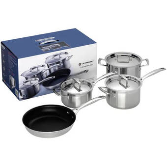 The Hut Le creuset 3-ply stainless steel non-stick 4 piece cookware set offer