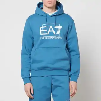 Armani ea7 visibility fleece-back cotton-blend hoodie