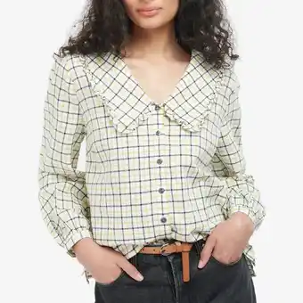 The Hut Barbour women's shelly top - cloud/limeade offer