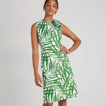 Kate spade new york women's palm fronds knot shoulder dress - bitter greens