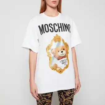 Coggles Moschino logo-printed cotton-jersey t-shirt offer