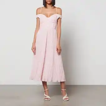 Coggles Self portrait self-portrait women's print chiffon midi dress - pink gingham offer