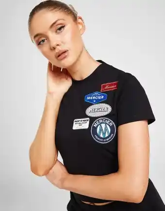 JD Sports Mercier badge slim t-shirt - black - womens offer
