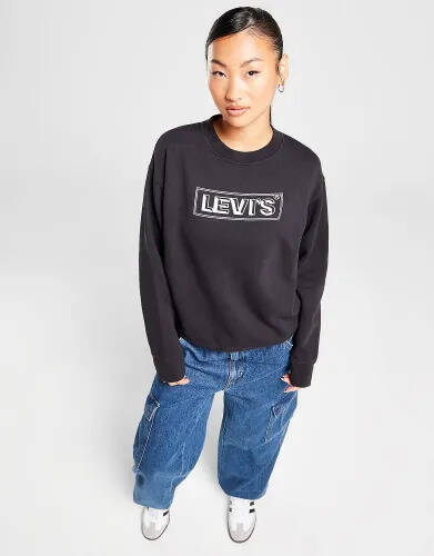 JD Sports Levi's boxtab 3d crew sweatshirt - black - womens offer