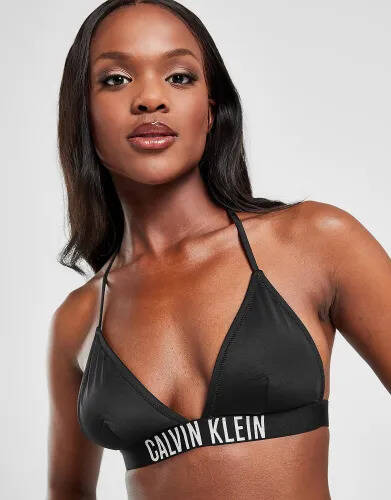 JD Sports Calvin klein swim triangle bikini top - black - womens offer