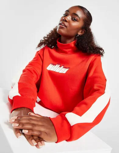 JD Sports Adidas originals ski chic mock neck sweatshirt - vivid red - womens offer