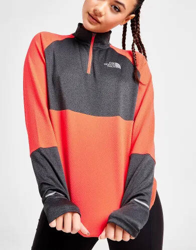 JD Sports The north face run 1/4 zip top - orange - womens offer
