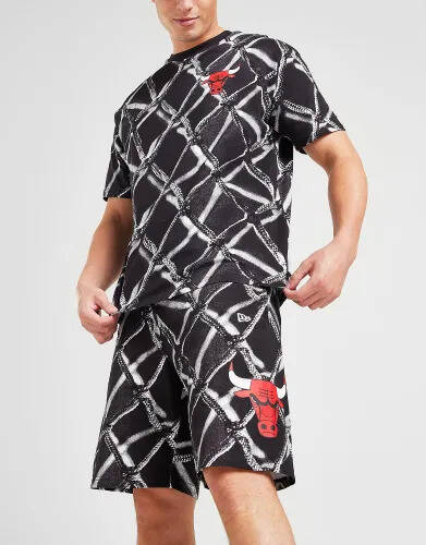 JD Sports New era nba chicago bulls all over print shorts - black - mens offer