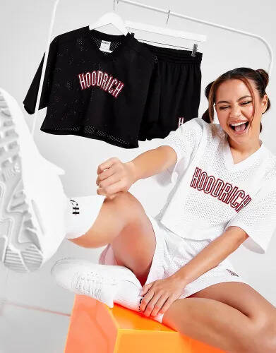 JD Sports Hoodrich court crop t-shirt - white - womens offer