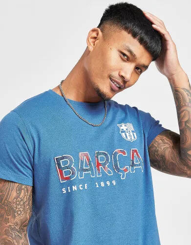 JD Sports Official team fc barcelona short sleeve t-shirt - blue - mens offer