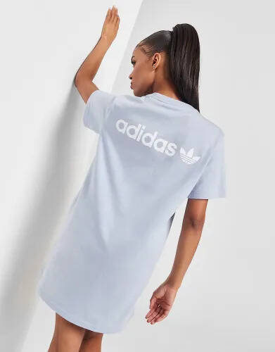 JD Sports Adidas originals linear t-shirt dress - blue - womens offer