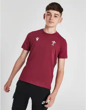 JD Sports Macron wales rugby union cotton t-shirt junior - red offer