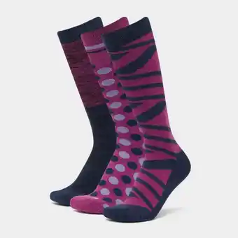 Ultimate Outdoors Dublin 3 pack socks red violet ombre, socks offer