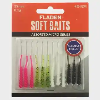 Ultimate Outdoors Fladen soft baits assorted micro grubs 35mm 0 1g 12pk - multi, multi offer