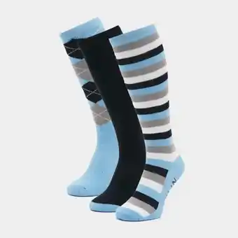 Ultimate Outdoors Dublin socks pack of 3 - blue, blue offer