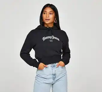 Footasylum Tommy hilfiger womens cropped grunge washed hoodie offer