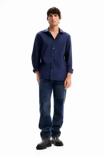 Desigual Desigual basic shirt with contrasting details - blue - s offer