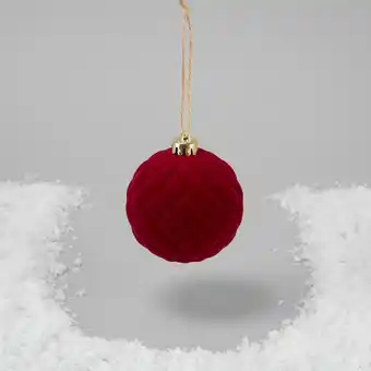 Morrisons Morrisons hanging burgundy flocked quilted christmas decoration offer