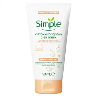 Asda Simple protect 'n' glow detox & brighten clay mask offer
