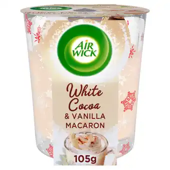 Asda Air wick white cocoa & vanilla macaron candle 105g offer