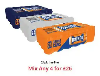 Farmfoods 24Pk Irn-Bru Mix Any 4 offer