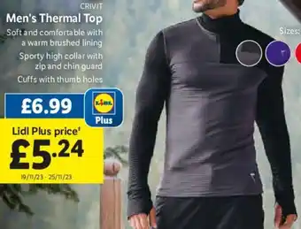 Lidl Men's Thermal Top offer