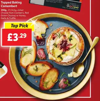 Lidl Topped Baking Camembert offer