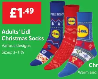 Lidl Adults' Lidl Christmas Socks offer