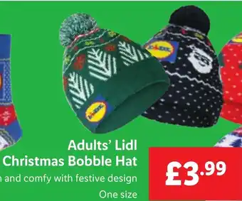 Lidl Adults' Lidl Christmas Bobble Hat offer