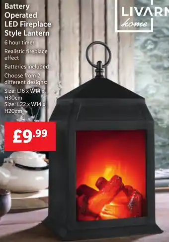 Lidl Battery Operated LED Fireplace Style Lantern offer