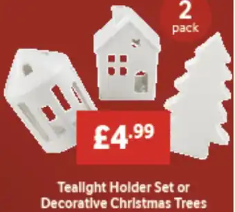 Lidl Tealight Holder Set or Decorative Christmas Trees offer