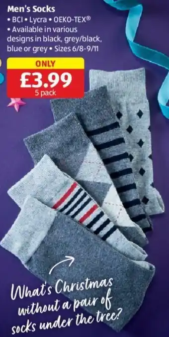 Aldi Men's Socks offer