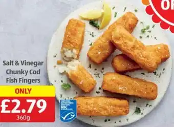 Aldi Salt & Vinegar Chunky Cod Fish Fingers offer