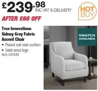 Costco True Innovations Sidney Grey Fabric Accent Chair offer