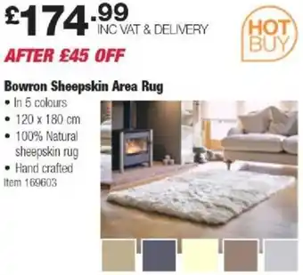 Costco Bowron Sheepskin Area Rug offer
