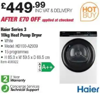 Costco Haier Series 3 10kg Heat Pump Dryer offer