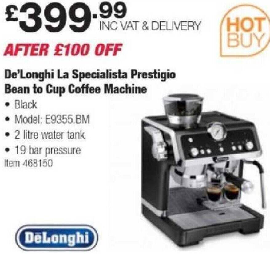 Costco De'Longhi La Specialista Prestigio Bean to Cup Coffee Machine offer