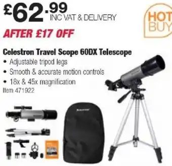Costco Celestron Travel Scope 60DX Telescope offer