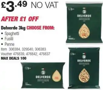 Costco Delverde 3kg offer